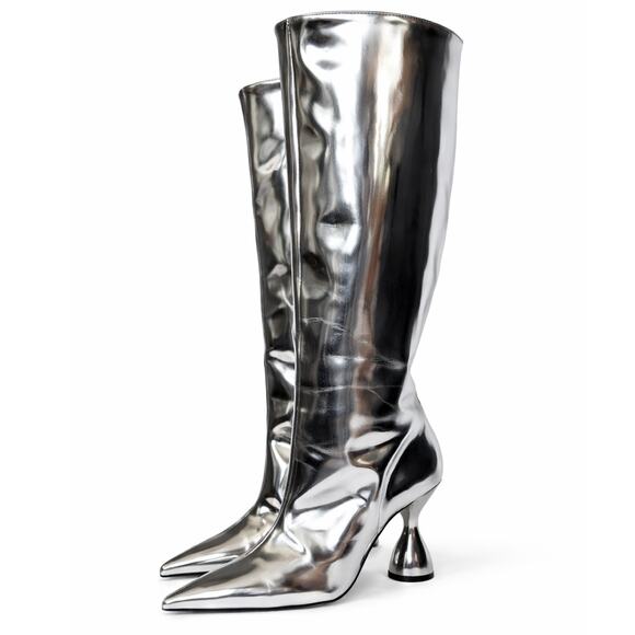 Simon Miller Shoes - Simon Miller Verner Metallic Hourglass Heel Boots